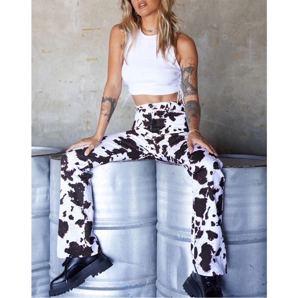Motel Zoven trouser cow hide b/w - Picture 8 of 8